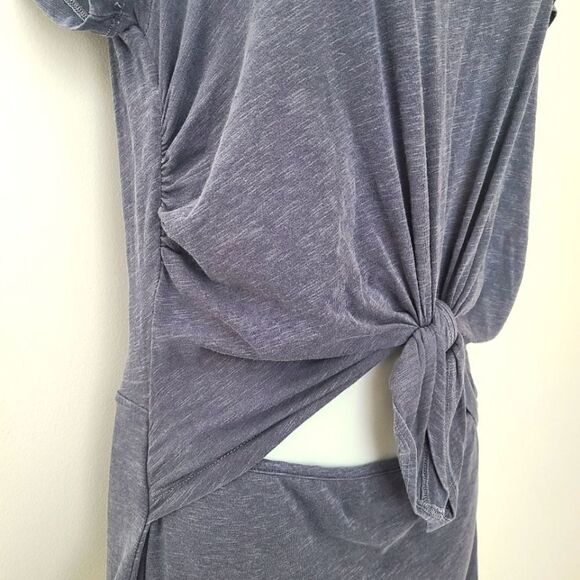 Sundry Tie Front Blue T-Shirt Dress L - Picture 5 of 12